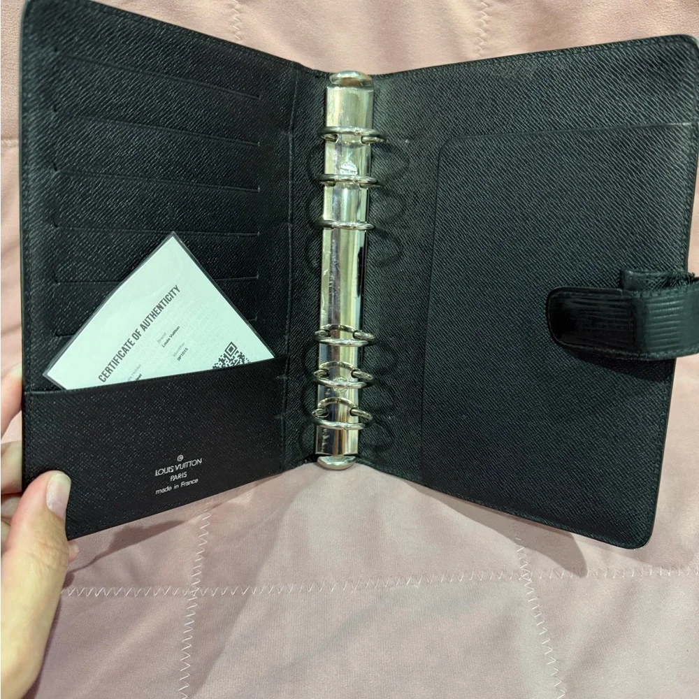 Louis Vuitton black Epi Leather Agenda MM